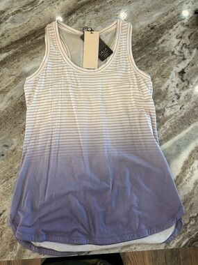 CALIA by Carrie Underwood Lavender Ombre Striped Scoop Tank